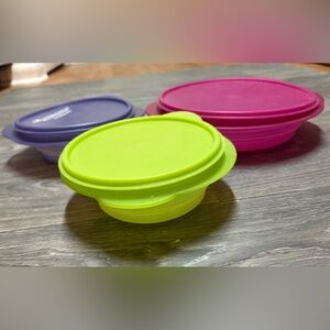 Vintage Pop-Out Colorful Tupperware Bowl Set